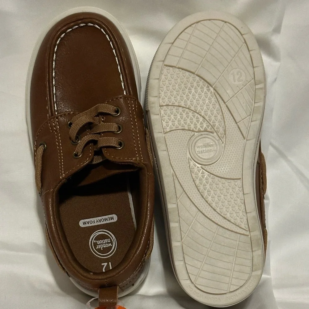 Wonder Nation Tan Kids Boat Shoes New!